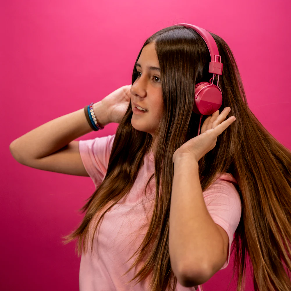 JBuddies Studio On-Ear Kids Wired Headphones Dark Pink - Image 3